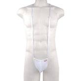 White nylon suspenders with matching pouch from metromalewear miami bodysuit white 0008-00 product