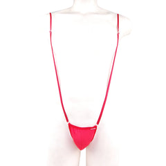 Bright pink thin-strap men’s string bikini metro male wear miami bodysuit snug-fitting design front view