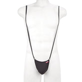 MetroMaleWear Miami bodysuit black 0008-20 with single narrow strap black fabric suspenders visible on the back side