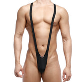 MetroMaleWear Kini Black 0009-20 sleek black form-fitting one-piece swimsuit with wide shoulder straps