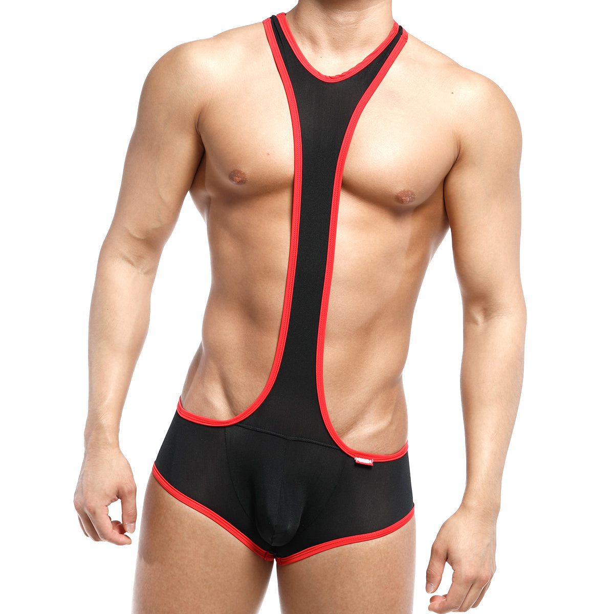 MetroMaleWear Acme singlet red 0010-12 black and red sleek form-fitting wrestling singlet for competitive use
