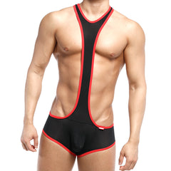 MetroMaleWear Acme singlet red 0010-12 black and red sleek form-fitting wrestling singlet for competitive use