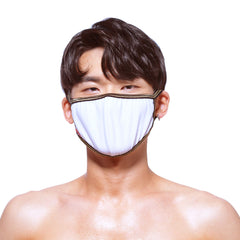 White face mask with gold trim metro malewear face mask white 0111-00 stylish and breathable protective wear