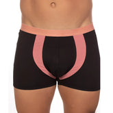 Black briefs with a pink waistband and curved side panels from the 10-pack undergear basix alex two-tone trunk set