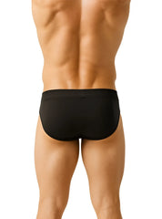 Black 100% cotton briefs with a smooth form-fitting design for comfortable everyday wear