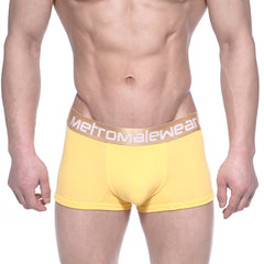 MetroMaleWear body boxer brief gold 1023-15 yellow men’s briefs with tan waistband and metromalewear logo in white