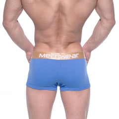 Blue metro malewear body boxer briefs with gold meltwear waistband for comfortable everyday use