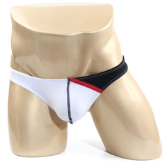 MetroMaleWear Alegria thong white 1322-50 featuring white and black athletic briefs with red accent stripe and side zipper detail