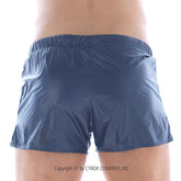 Dark blue lightweight nylon shorts with elastic waistband metro male wear iron sports short navy 4703-28
