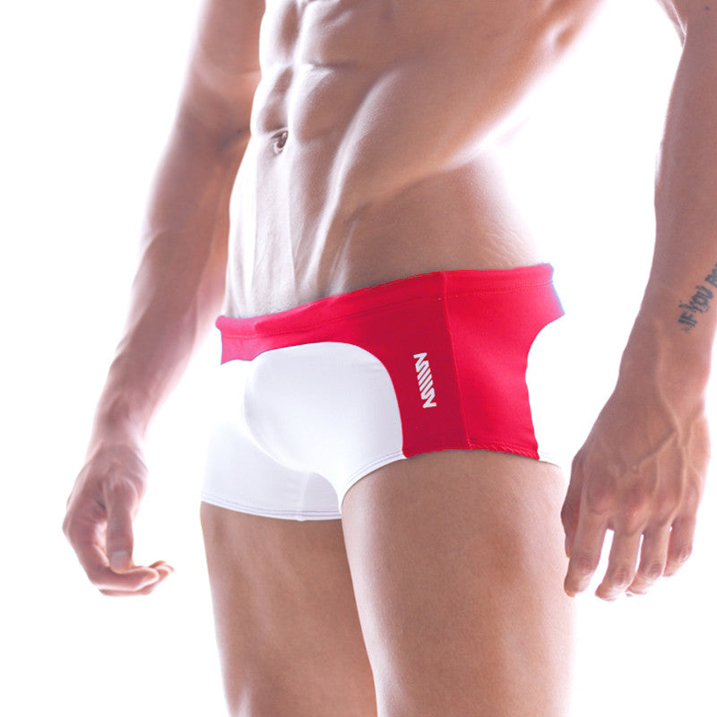 Red and white metro malewear arc swim boxer crimson 4925-12 men’s swim trunks with sleek modern design