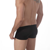 Black metroMalewear enhancement boxer briefs with smooth form-fitting design for comfortable everyday wear