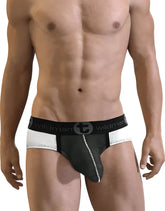 Black and white wildman branded 2 pack slut big boy pouch briefs with supportive waistband and comfortable fit