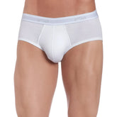 2xist essential contour pouch brief underwear in white with mesh waistband and solid fabric body size xl