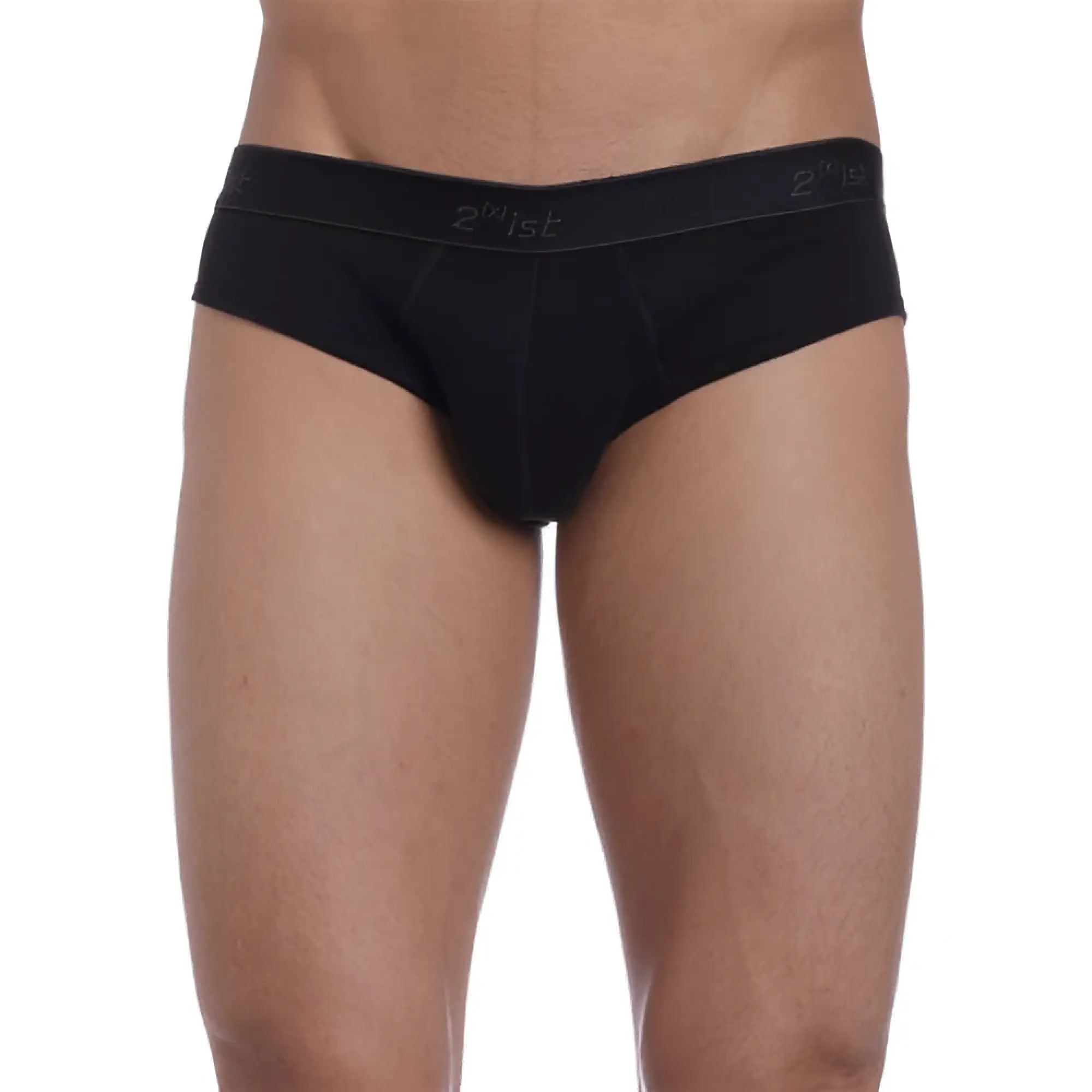 Black 2xist essential no show brief underwear with snug fit elastic waistband and 21st brand logo size xl