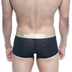 Black lace men’s briefs with gold meticar waistband metro male wear carve short boxer 7 inch black 2022 61