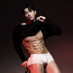 Metro male wear county trunk white briefs with smooth form-fitting design and subtle elastic waistband