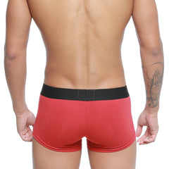 Red boxer briefs with a black elastic waistband made of cotton from metromalewear terracotta 2026-34 collection