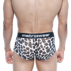 Black and white leopard print briefs with black metro2wear waistband metroMalewear Asian trunk dalmatian 2026-77