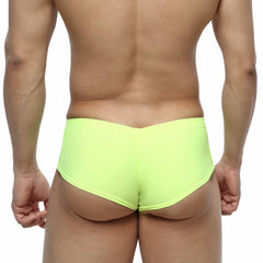 MetroMaleWear cheek neon green briefs with smooth form-fitting design in bright neon green for comfortable wear