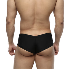 Black MetroMaleWear Cheek briefs with a smooth form-fitting design for comfortable everyday wear