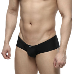 MetroMaleWear cheek black 2028-20 black men’s briefs sleek form-fitting design with small white logo on waistband