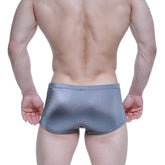 Silver metallic ribbed briefs metroMalewear enhancement boxer metal 2043-10 showcasing sleek textured design