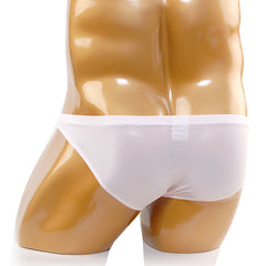 White smooth-textured briefs on a mannequin metro male wear cannon hip brief nude 2203-02 in white color