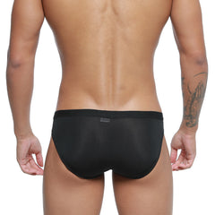 Metro male wear expose brief black 2207-20 black briefs with smooth form-fitting fabric and solid waistband