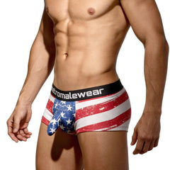 Metro malewear castro trunk batalla 2213-92 american flag themed distressed men’s briefs with black branded waistband