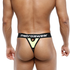 MetroMaleWear Peek-A-Boo Thong Neon Green 2232-07