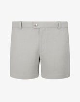2EROS Trinity grey shorts with belt loops, front button closure, and tailored waistband.