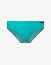 2EROS V10 Core neon mint bikini swimwear featuring a solid teal color and black logo on the waistband.