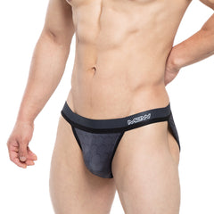 Black mcw brand briefs metroMalewear armour sports bikini 3004-M41 with textured honeycomb front panel