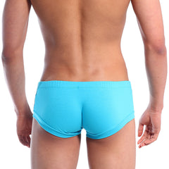 Bright turquoise metroMalewear cotton boxster neo briefs with smooth form-fitting fabric and clean stitching