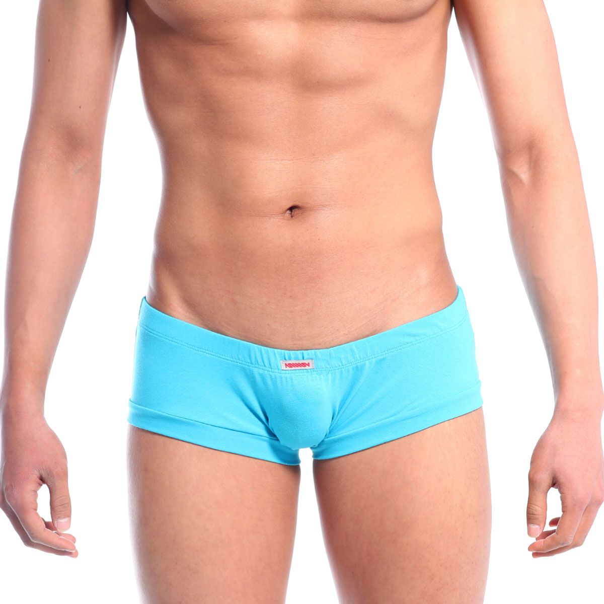 MetroMaleWear cotton boxster neo blue 3010-08 bright turquoise men’s briefs with snug fit and red waistband tag