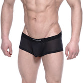 Black mesh briefs with solid metroweave waistband metroMalewear bulge boxer 3013-70 in black color