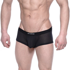 Black mesh briefs with solid metroweave waistband metroMalewear bulge boxer 3013-70 in black color
