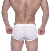 MetroMaleWear bulge boxer white mesh briefs with solid white waistband designed for comfort and breathability