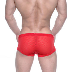Red mesh briefs metroMaleWear bulge boxer 3013-73 with snug form-fitting design in vibrant red mesh material