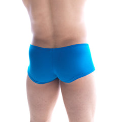 Metro male wear bosillo short boxer royal blue swim trunks with smooth stretchy fabric in bright blue