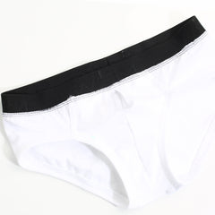 White metroMalewear avalon brief 3036-00 with black elastic waistband showing front side