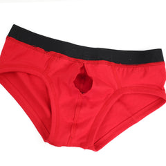 MetroMaleWear Avalon brief red 3036-12 men’s red briefs with black waistband and central cutout for comfort