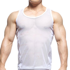 MetroMaleWear Sheer Runner Tank Top White 3121-00