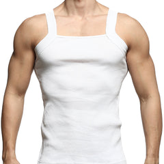 MetroMaleWear Square Cut Tank Top White 3125-00