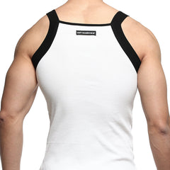MetroMaleWear Square Cut Tank Top Contrast White 3125-01