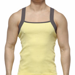 MetroMaleWear Square Cut Tank Top Yellow 3125-15