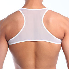 MetroMaleWear Top Y White Mesh 3129-70