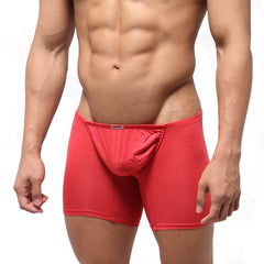 Metro male wear bosillo long boxer red 3514-12 red men’s boxer briefs with contoured pouch and elastic waistband
