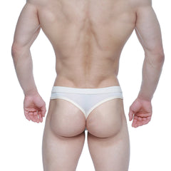 MetroMaleWear Eterna thong nude white briefs with thin matching waistband and subtle trim along leg openings
