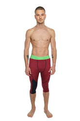 Performance-Yoga-Leggings - 3/4 (Ziegelrot meliert)